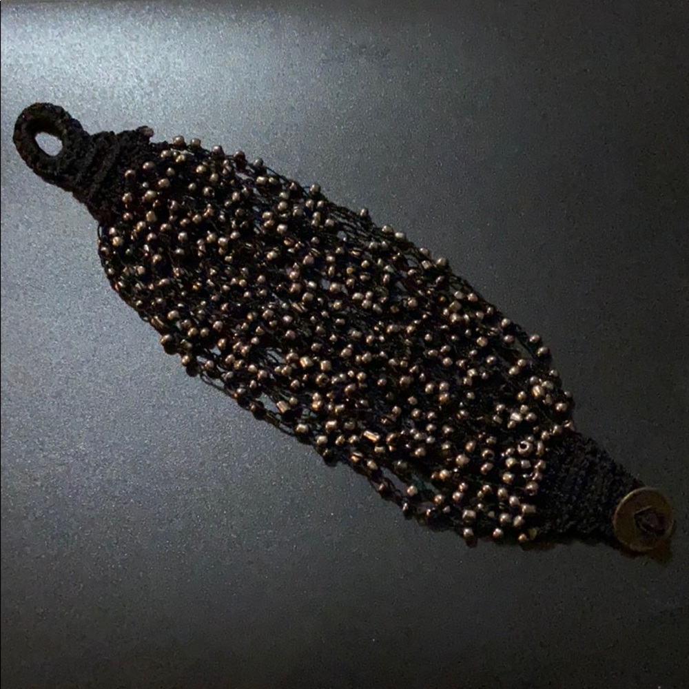 CROCHET MULTI STRAND SEED BEAD BRACELET